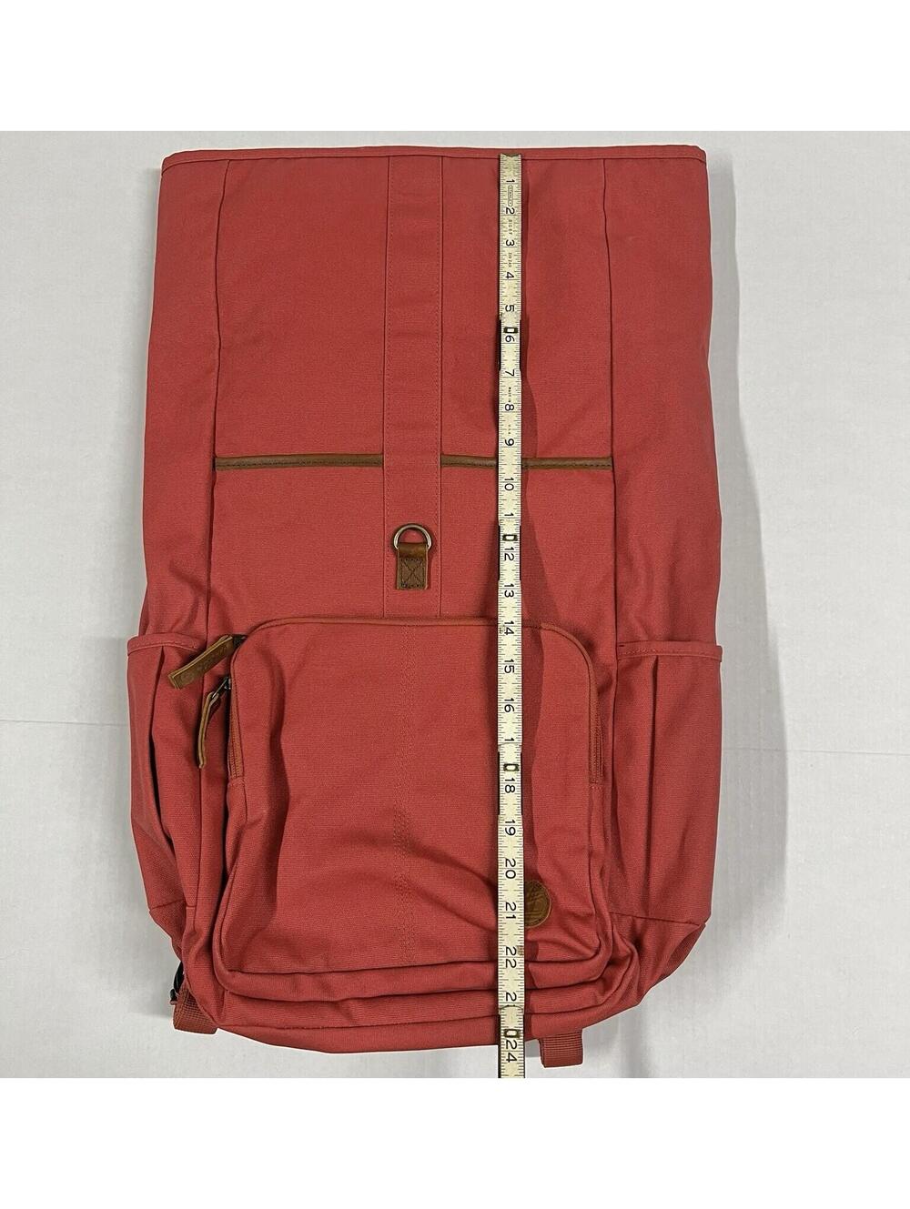 Timberland Roll Top Backpack Salesman Sample Burnt Red Orange Rare Bag - Picture 9 of 15